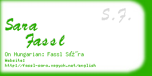 sara fassl business card